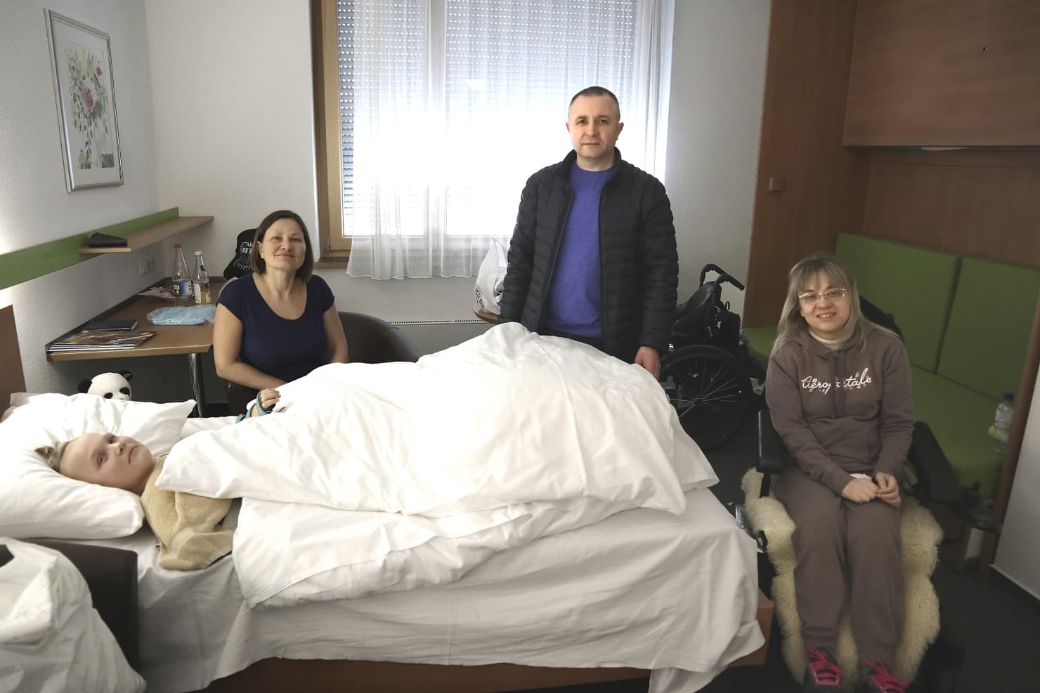 Behinderte fliehen vor dem Krieg