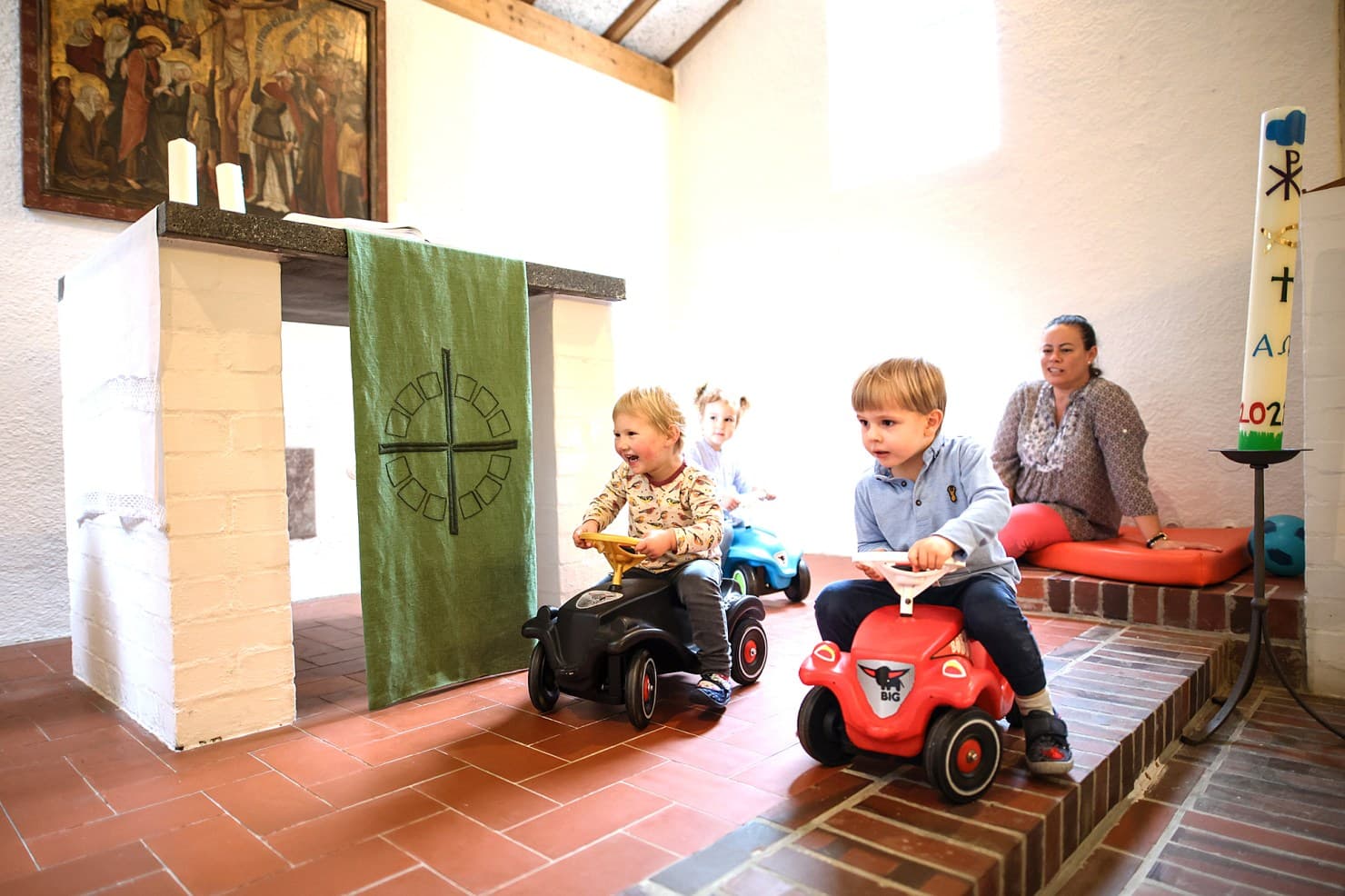 Windeln wechseln am Altar
