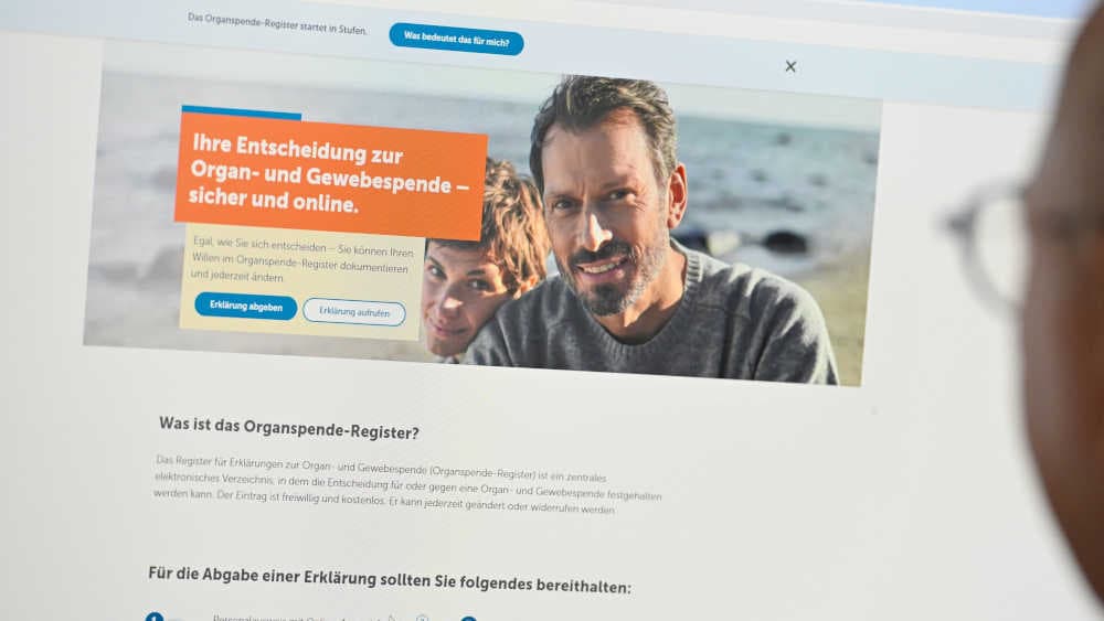 Mögliche Organspender können sich online registrieren lassen