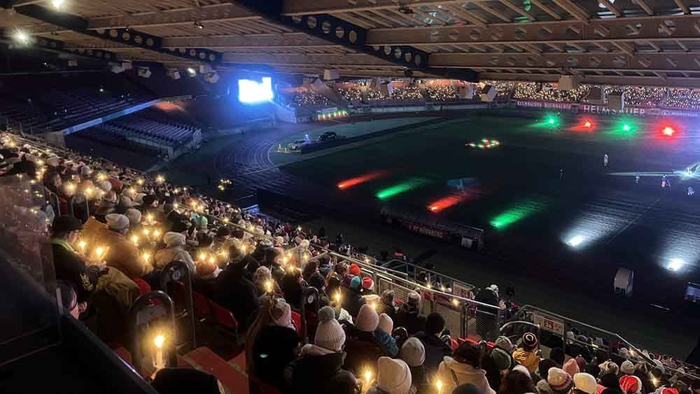 Stille Nacht im Fußballstadion